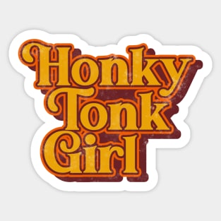 Honky Tonk Girl ))(( Retro Classic Country Music Design Sticker